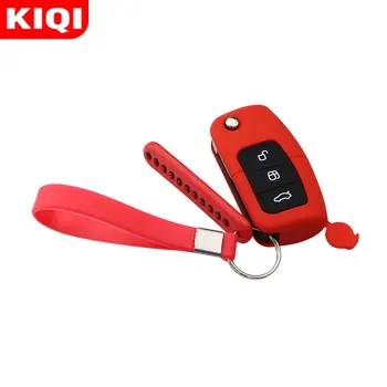 

Silicone Car Key Cover Case Holder Phone Number Card for Ford Fiesta Focus 2 Ecosport Kuga Escape Car Folding Remote Keychain