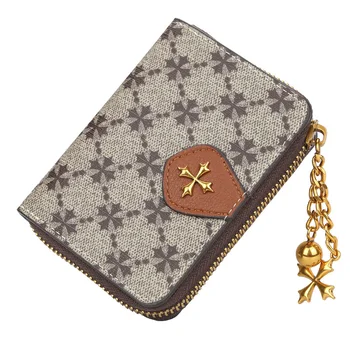 

Fashion Women Purse Mini Short Multi-Functional Organ Card Bag Small Vertical Zipper Zero Wallet Korean Version Style Wallet