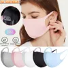 5pcs Ice Silk Cotton Face Mask For Adult Reusable Mascarillas Face Protect Mask Breathable Outdoor Solid Mouth Cover Masks 1