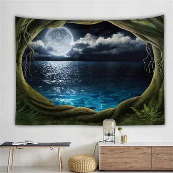 

Wood Path Print Wall Tapestry Psychedelic Tree Hole Home Decor Wall Hanging for Living Room Bedroom Boho Tapestries