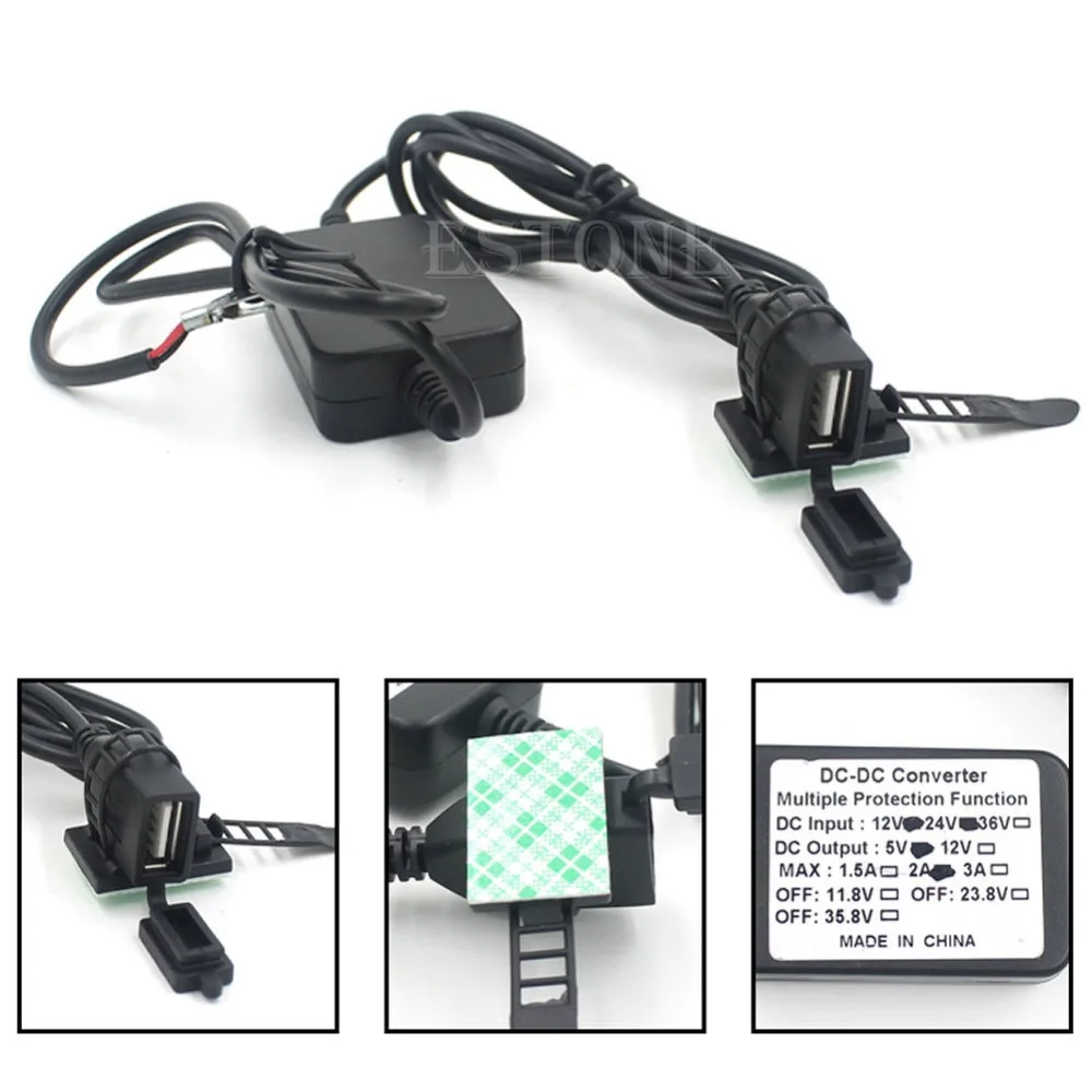 Новое USB зарядное устройство для порта питания для смартфона iPhone Android GPS для мотоцикла 12V 2A qyh