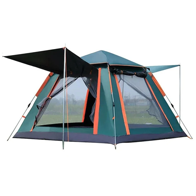 5-6 Person Outdoor Automatic Quick Open Tent Rainfly Waterproof Camping Tent Family Outdoor Instant Setup Tent with Carring Bag 2