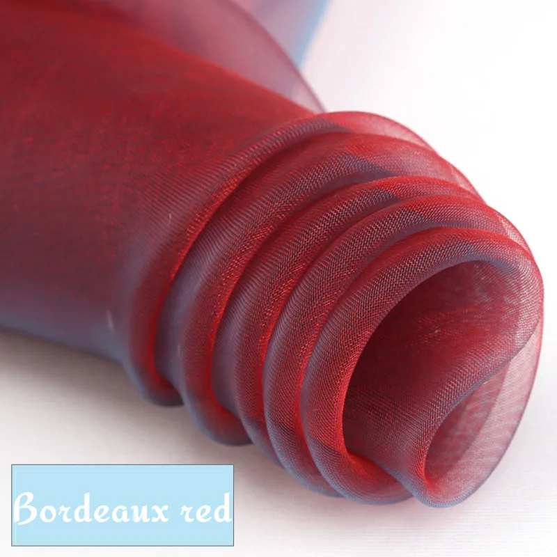 75 см/1 метр Eugene марлевая ткань черно-белая свадебная марлевая сетка Прозрачный жесткий газ, кружево, ткань шифон ткань - Цвет: Bordeaux red