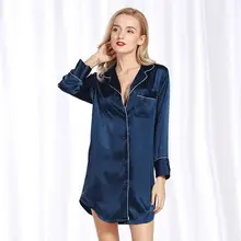 Новая модная Осенняя Женская одежда для сна из искусственного шелка, Сексуальная атласная пижама с принтом, комплект одежды для сна с длинным рукавом, Пижамный костюм, Женская домашняя одежда