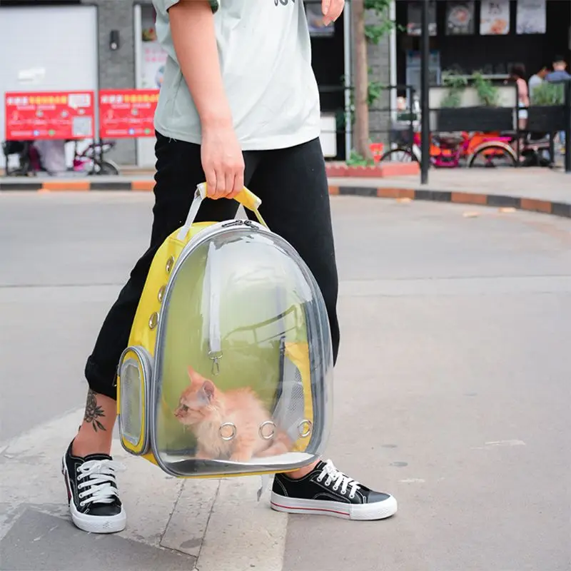 Высококачественная Новая прозрачная Наплечная Сумка с изображением кошки пузырчатая купольная конструкция 5 шт. дорожная простая космическая сумка для домашних животных
