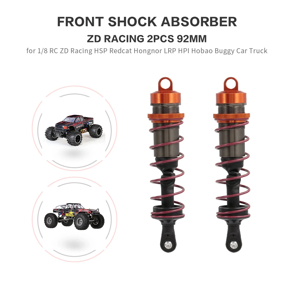 

ZD Racing 2pcs 120mm Front Shock Absorber Damper Suspension for 1/8 JLB HSP HPI Redcat RC Car Truck