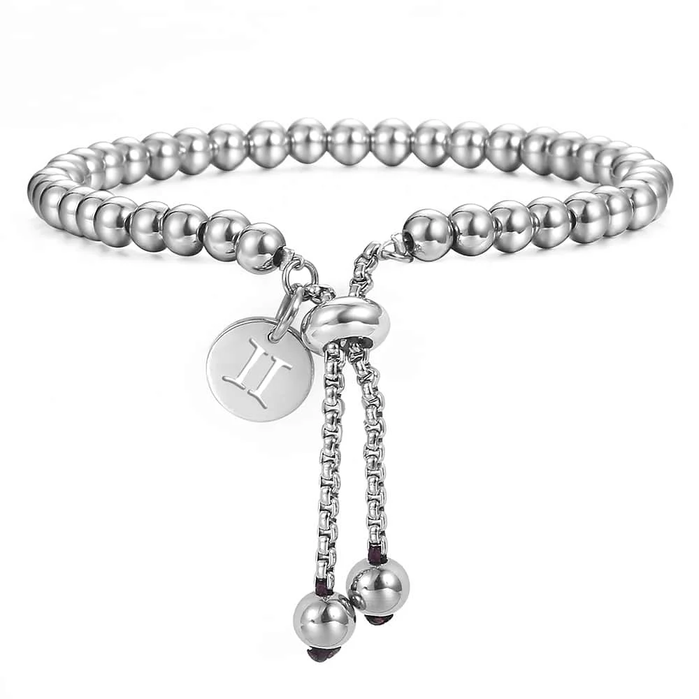 12 созвездий из нержавеющей стали, бисерный классический браслет для женщин, девушек, Знак зодиака, Покемон, Браслет-Шарм, регулируемый DBM73