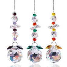 H&D Glass Crystal Ball Prism Rainbow Maker Chakra Hanging Suncatcher Window Sun Catcher Gift Home Wedding Decoration,Pack of 3