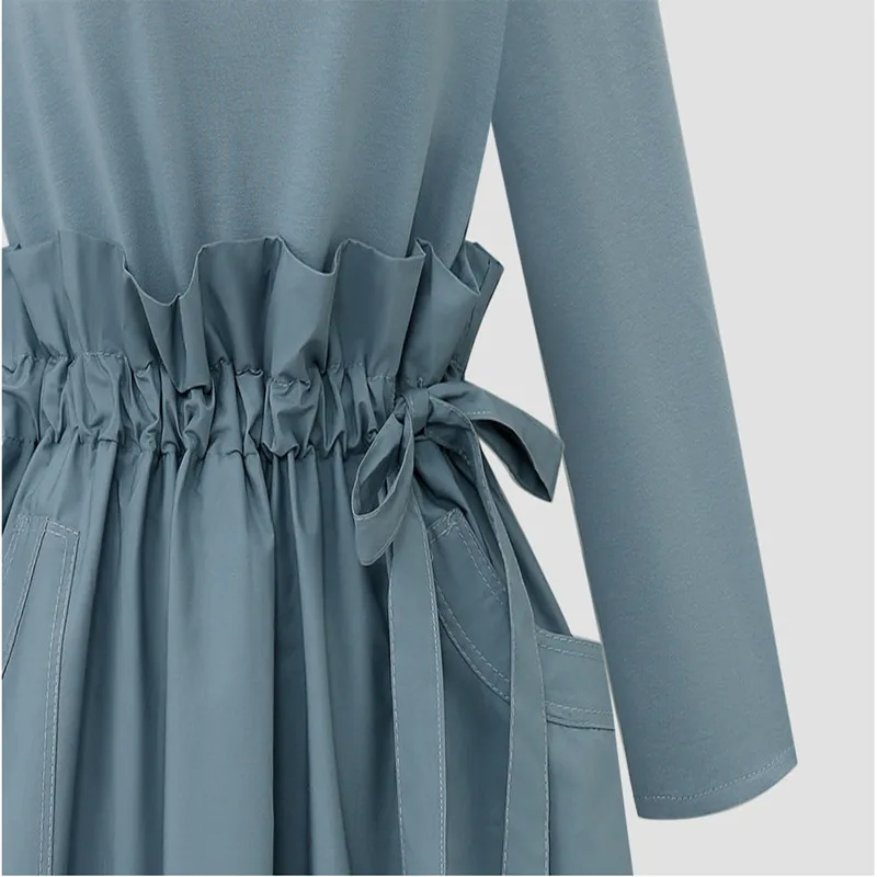 Новинка 5XL, весенне-осеннее женское платье, es размера плюс, модное, Vestidos, с сборкой талии, тонкое, в стиле пэчворк, с длинным рукавом, платье для женщин