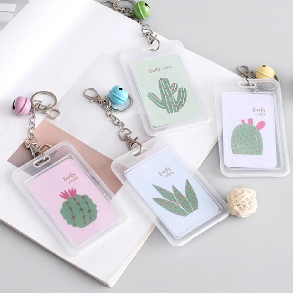 

Cartoon Cute Child Bus Card Holder Men Women Bank Credit Card Holder ID Card Holders Cover Work Badge key ring Bag Case