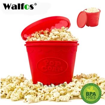 WALFOS 식품 등급 실리콘 팝콘 용기, tv에서 본 DIY 실리콘 전자 레인지 팝콘 메이커 버킷