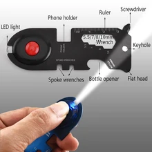 Многофункциональный инструмент для выживания с светодиодный отвертка для фонаря держатель для телефона открывалка для бутылок карта первой помощи для охоты Путешествия Кемпинга