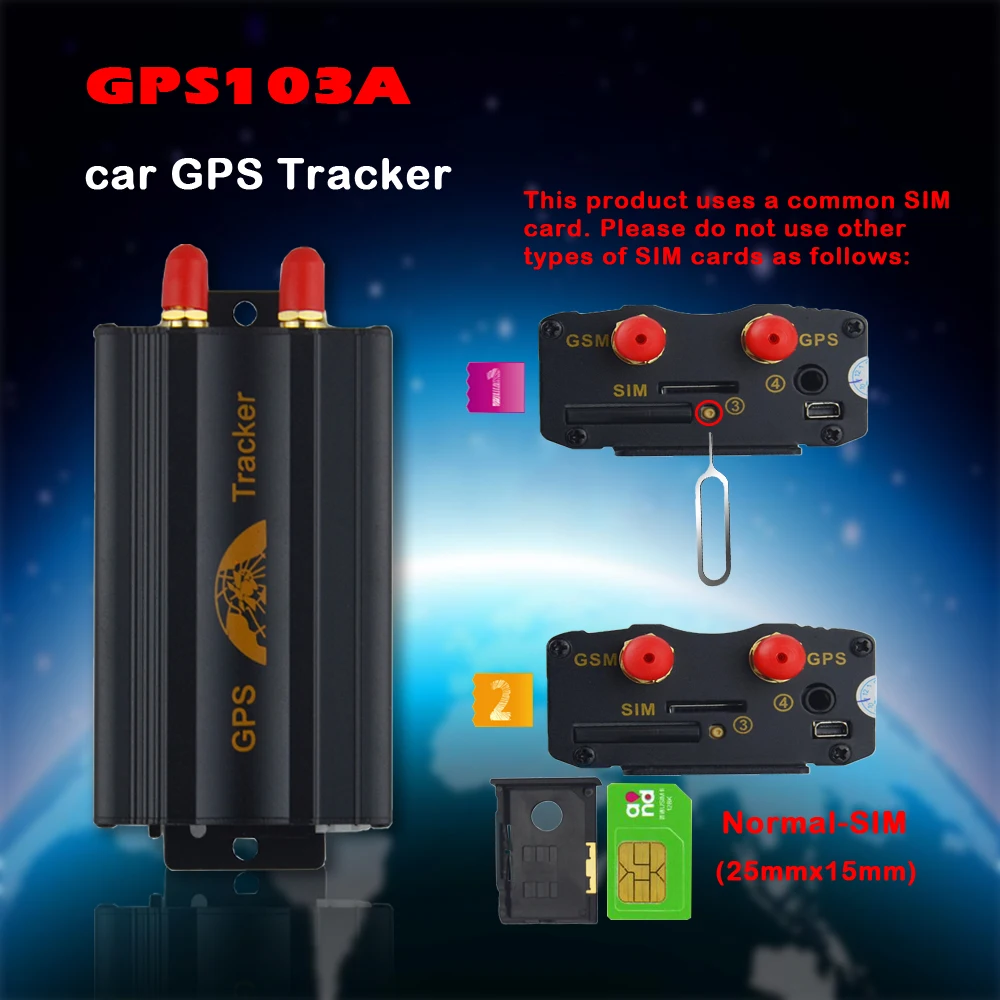 Gps автомобильный траксер gps/TK103A устройство слежения в реальном времени с ACC рабочий/Гео-забор/сигнализация для топливного бака отрезать масло и мощность