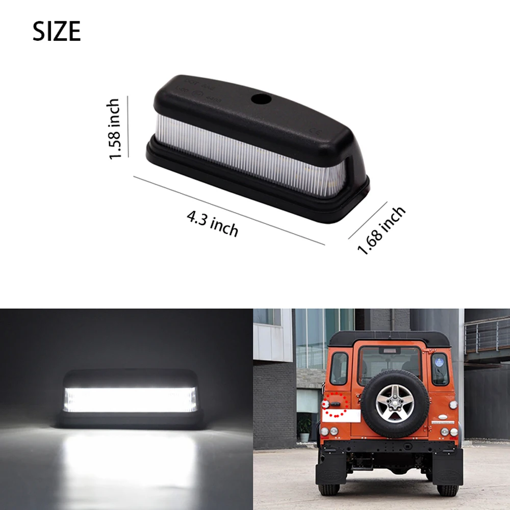 1pc 車の Led ライセンスプレートランドローバーディフェンダー 90 109 110 130 車のナンバープレートランプアクセサリー 高輝度 Signal Lamp Aliexpress