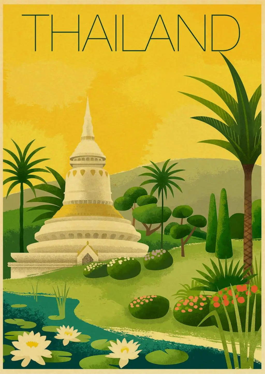 Vintage Travel City Landscape Retro Posters and Prints Wall Stickers Print on Kraft Paper Art For Home Room Decor Painting