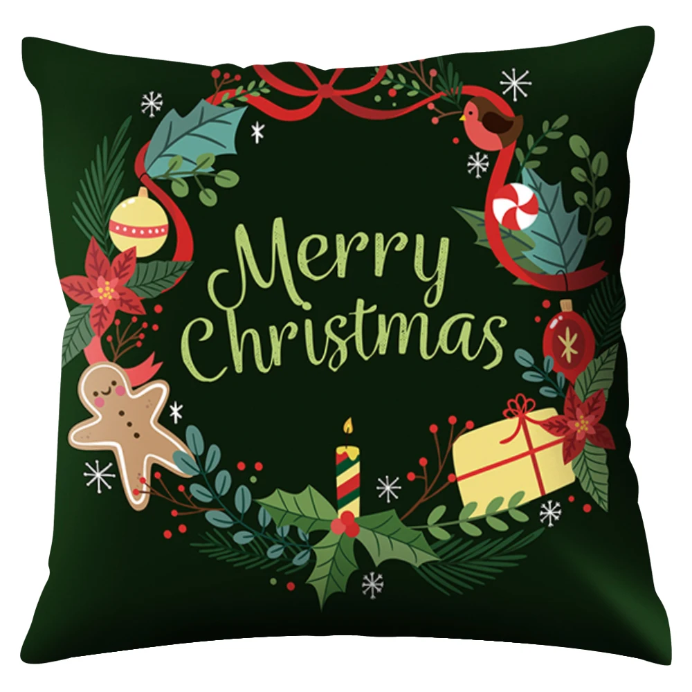 Pillowcase 45x45cm B Рождественский Декор принт стрейч секционные чехлы для диванов один два три сиденья мягкие чехлы эластичный чехол для дивана для гостиной - Цвет: Pillowcase 45x45cm B
