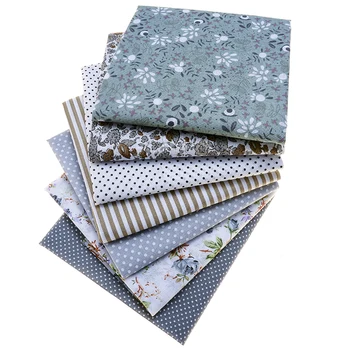 

Grey printing series of pure cotton cloth set, sewing cloth for DIY handmade products. A pack of seven tablets,