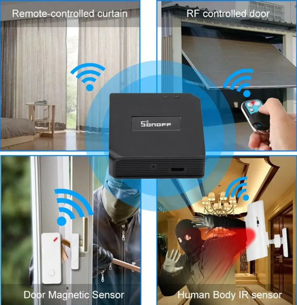 Интеллектуальный выключатель света SONOFF RF Bridge шлюз беспроводной WiFi переключатель Smart ПДУ 433 МГц RF переключатель