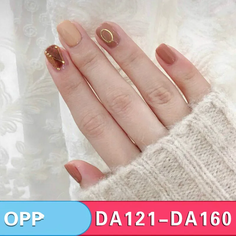 

2019 Leopard Nail Polish Waterproof Sticker Nails Oil Film Can Tear Colorful Environmental Protection 14 Stickers Customized