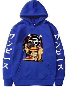 Худи с аниме «Ван-ПИС» для мужчин и женщин, Модный пуловер Луффи, толстовка большого размера, пальто в стиле хип-хоп, Мужская одежда, толстовк...