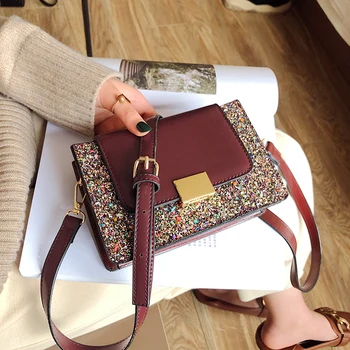 

Crossbody Bags for Women Sequins Chain SequinedShoulder Bags Travel Princess Bling Handle Bag Luxury Handbags Cross Body Bag