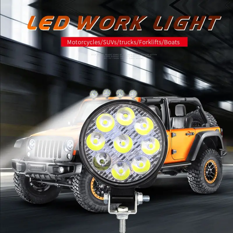 

Round 42W/27W LED Work Light 12V 24V Off Road Flood Spot Lamp For Car Truck SUV 4WD