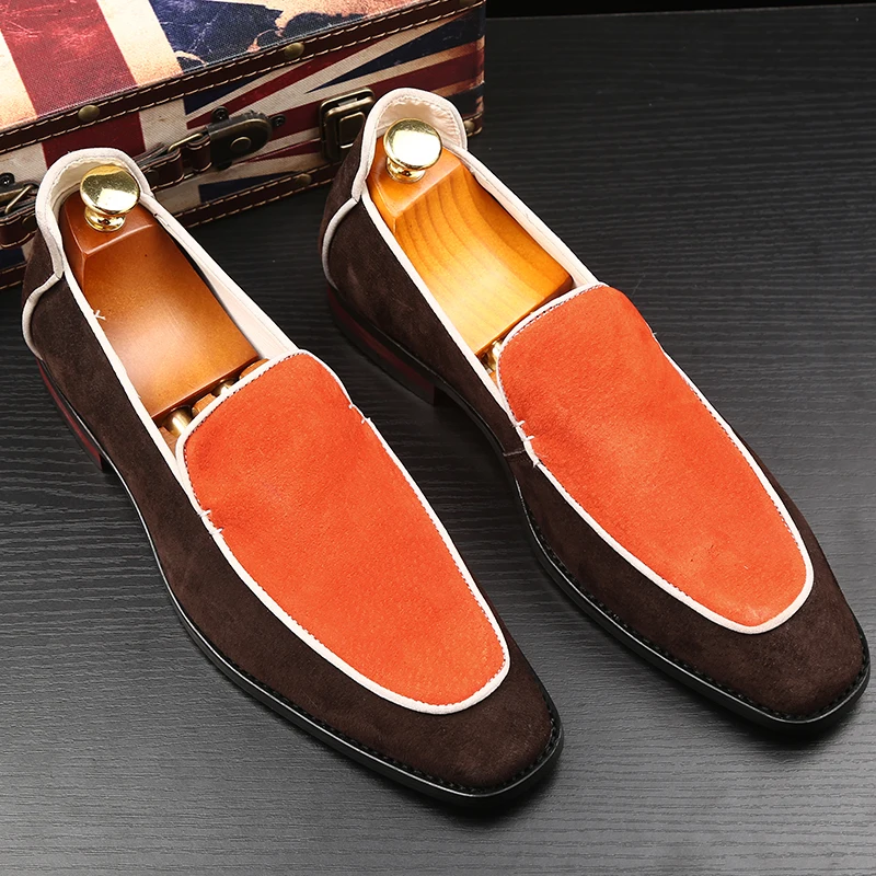 2019 Luxury Men Shoes Italian Style Doug Shoes Suede Pointed Toe Loafers Wedding Dress Shoes New Design Designer Business Shoes