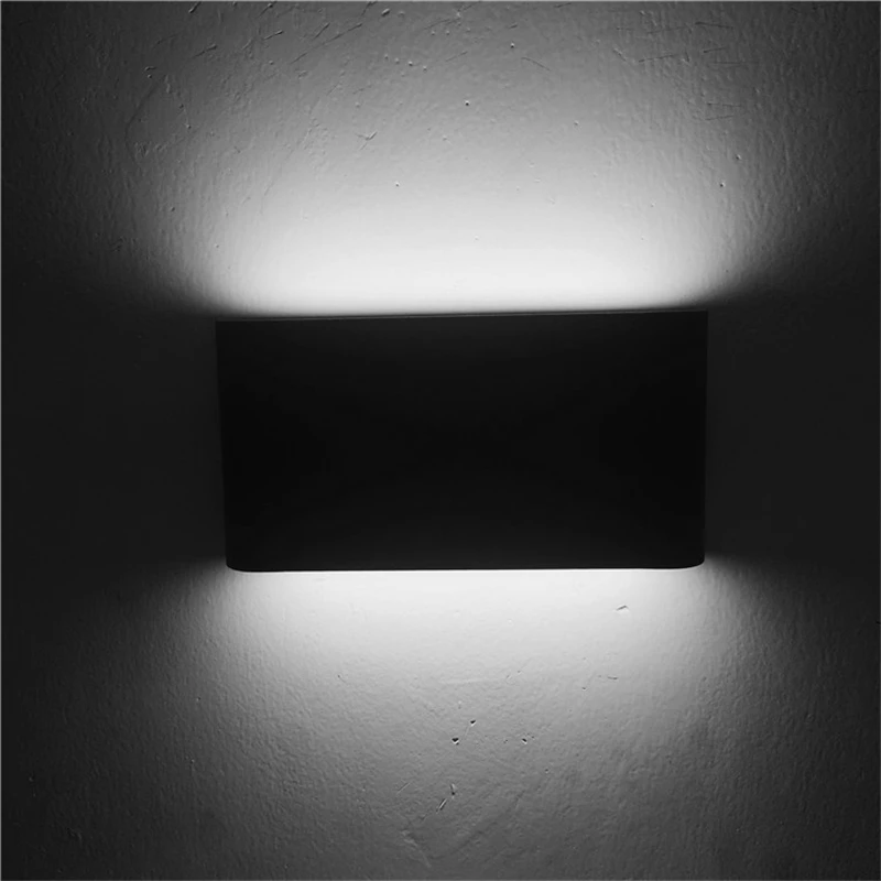 Светодиодный настенный светильник черного цвета IP65, настенный светильник из алюминиевого сплава для патио, крыльца, Настенная декоративная лампа 110 В, 220 В, современный водонепроницаемый уличный светильник 12 Вт - Испускаемый цвет: Positive white light