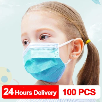 

100 PCS Children Mask Fast Delivery Disposable Protective Mask to Safety Mask Dustproof Kids Masks Child Prevent Disease Mask