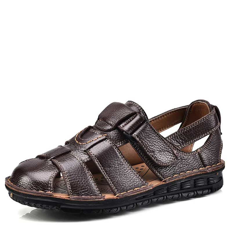old man leather sandals