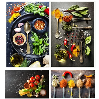 

5d Diamond Embroidery Still Life Grains Spices Spoon Kitchen Square Diamond Painting 5D DIY Cross Stitch Rhinestone Decor Home