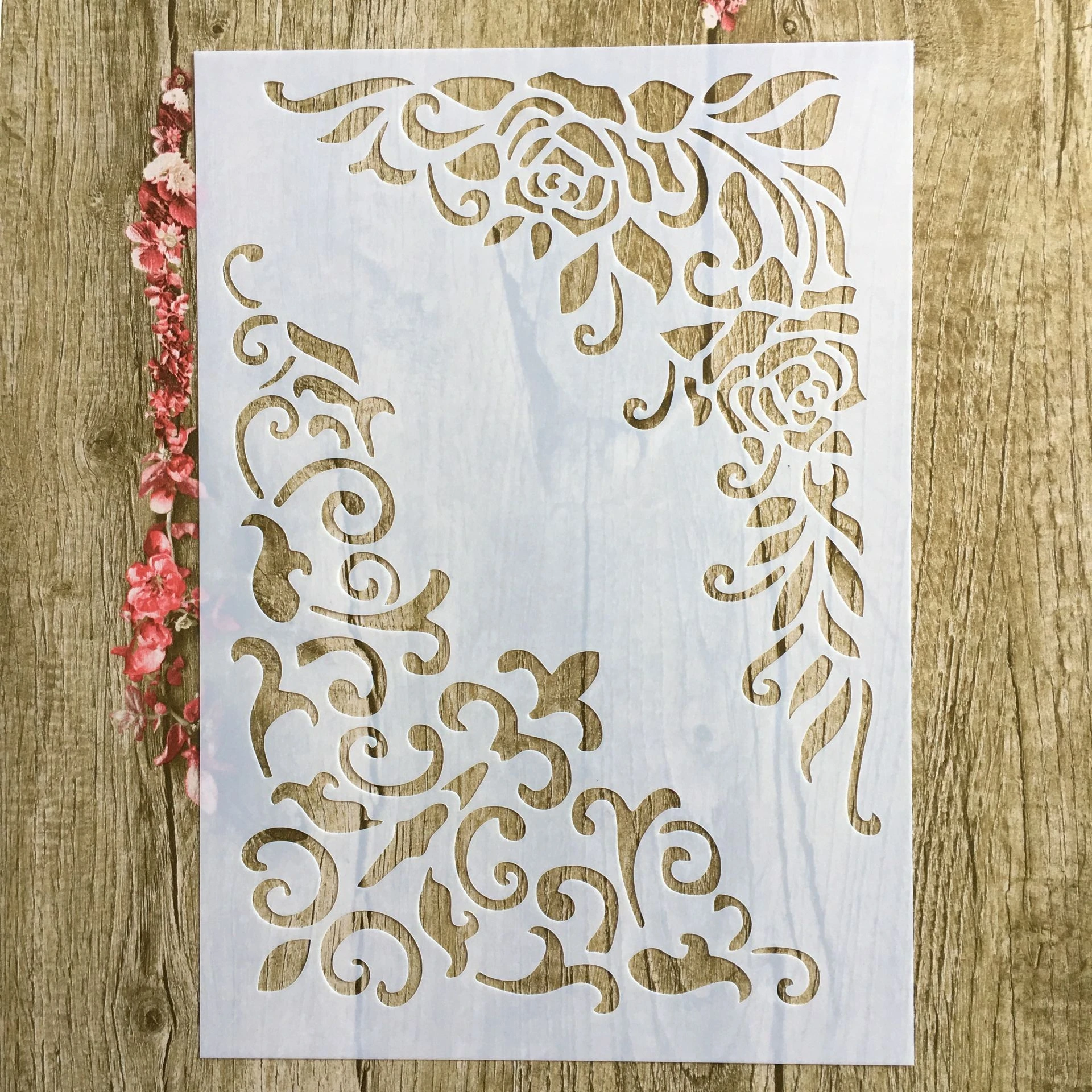 

A4 29 * 21cm flower loral DIY Stencils Wall Painting Scrapbook Coloring Embossing Album Decorative Paper Card Template