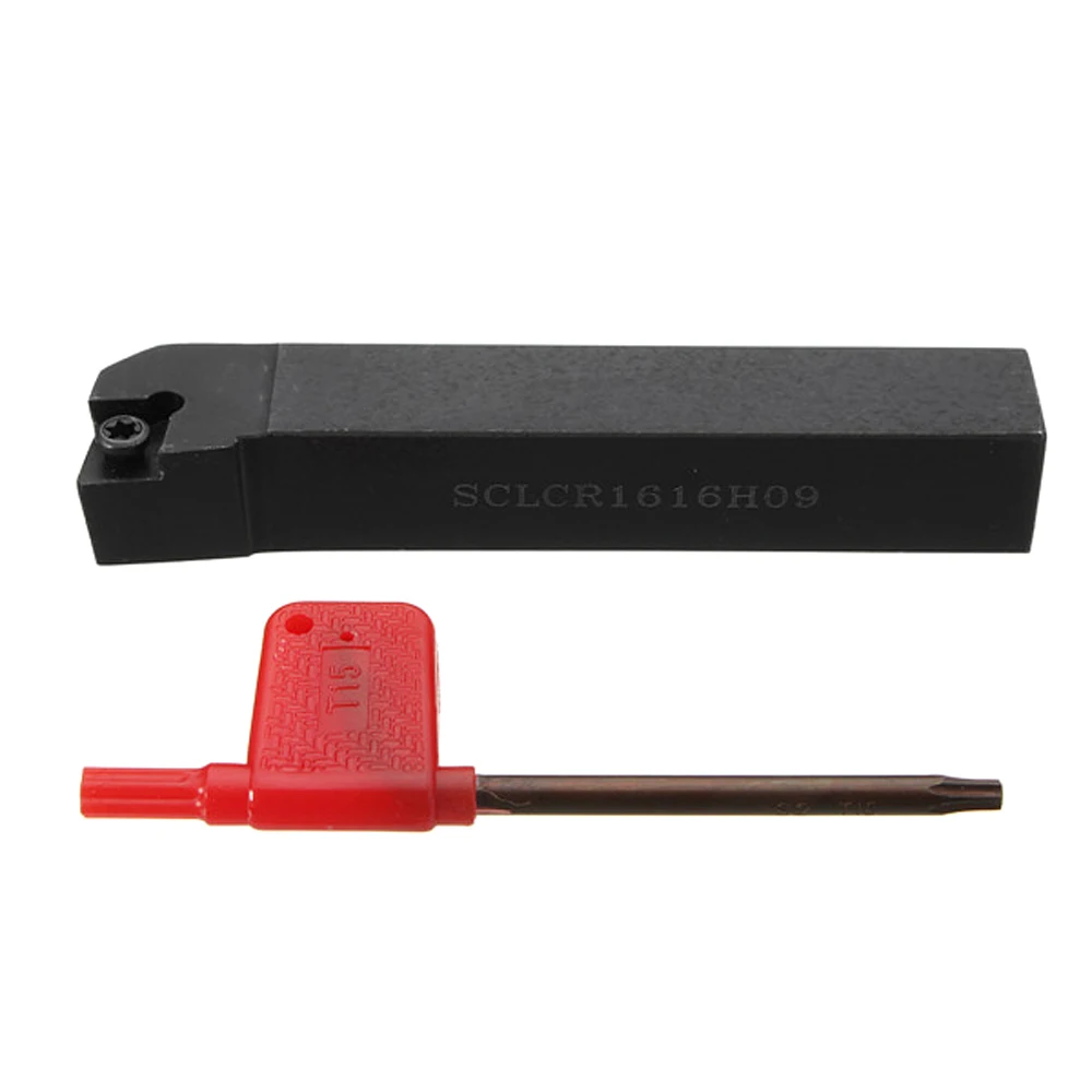 SCLCR1616H09 Держатель токарный станок токарный инструмент+ 10 шт. CCMT09T304 карбидные вставки+ Шток гаечного ключа промышленные токарные станки инструменты