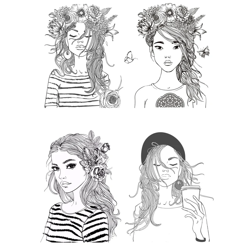 

AZSG Fashion Girl / Flowers Clear Stamps For DIY Scrapbooking Decorative Card making Crafts Fun Decoration Supplies 10*15cm