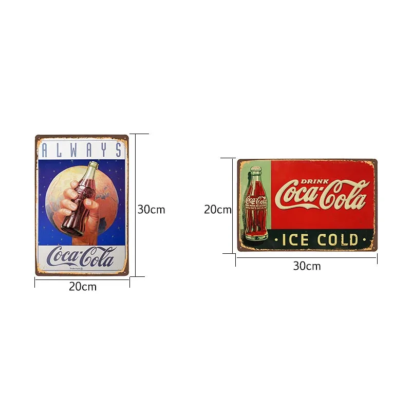 Cola Винтаж металлическая вывеска Ретро доска с классическим постером Бар Паб клубный магазин Настенные декоративные домашний декор 20x30 см