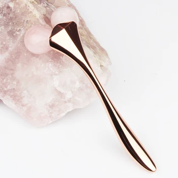 

3D Face Lift Massage Rose Natural Quartz Crystal Jade Roller Facial Massage Relaxation Roller Stone Beauty Skin Tool Girl Gift