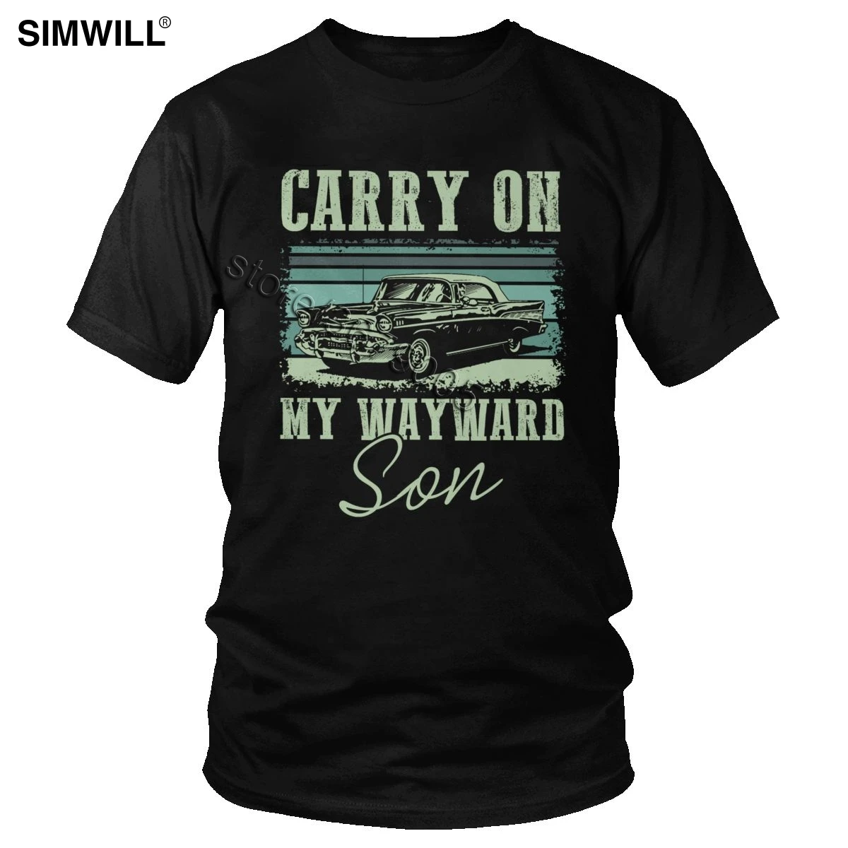 

Summer Latest T Shirts for Men Cotton Retro Carry On My Wayward Son Supernatural Tshirt Short Sleeved Car Film Fans T-shirt Gift