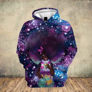 

New 2020 Hooded Sweatshirt Black Girl 3d print Women Clothing Leisure Pullover Hip Hop Rock Ladies Hoodies Streetwear Out Coat