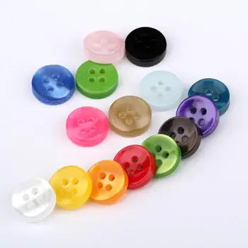 

100pcs 11mm Multi-color optional 4 Hole Color Round Resin button Buttons Clothing Decor Sewing Scrapbooking Home