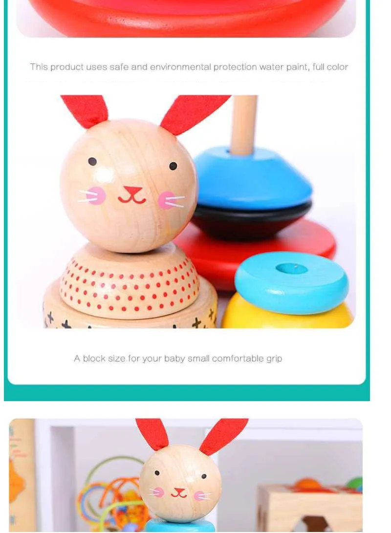 Brinquedos do Bebê Brinquedos de Madeira para Crianças Blocos de Construção Arco-íris Empilhador Criativo Montessori Brinquedo Educativo Crianças Presentes 8 madeira para crianças criativo arco-íris blocos de