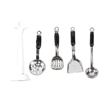 

5pcs Random Color Mini Scoop Shovel Set 1:12 Dollhouse Simulation Home Decoration Model Kitchen Spoon Fork Tableware Toys