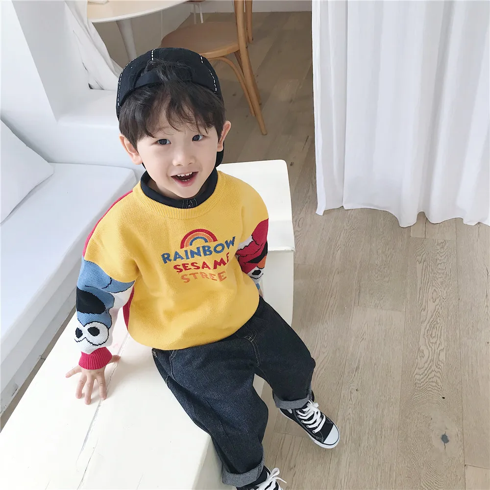 Tonytaobaby/Новинка; детская одежда для мальчиков и девочек; свитер из чистого хлопка; свитер для малышей; сезон осень-зима