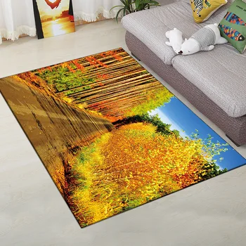 

Autumn Scenery Carpets Bedroom Home Decoration Parlor Pastoral Area Rug Kitchen Rug Bathroom Doormat Big Living Room 3D Carpet