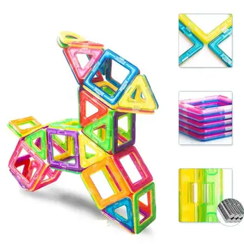 

3D Wooden Magnetic Puzzle Toy 66 Colorful Assembling Model Building Kits For Children Kids USA Warehouse Fast Shippping