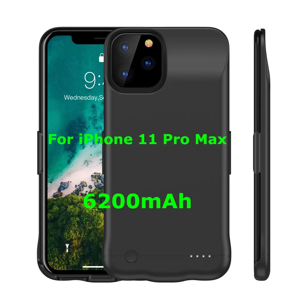 Black for 11 Pro Max Чехол для зарядного устройства для iPhone 11 Pro, аккумулятор max, чехол для зарядного устройства, чехол для iPhone 11, тонкий внешний аккумулятор - Цвет: Black for 11 Pro Max