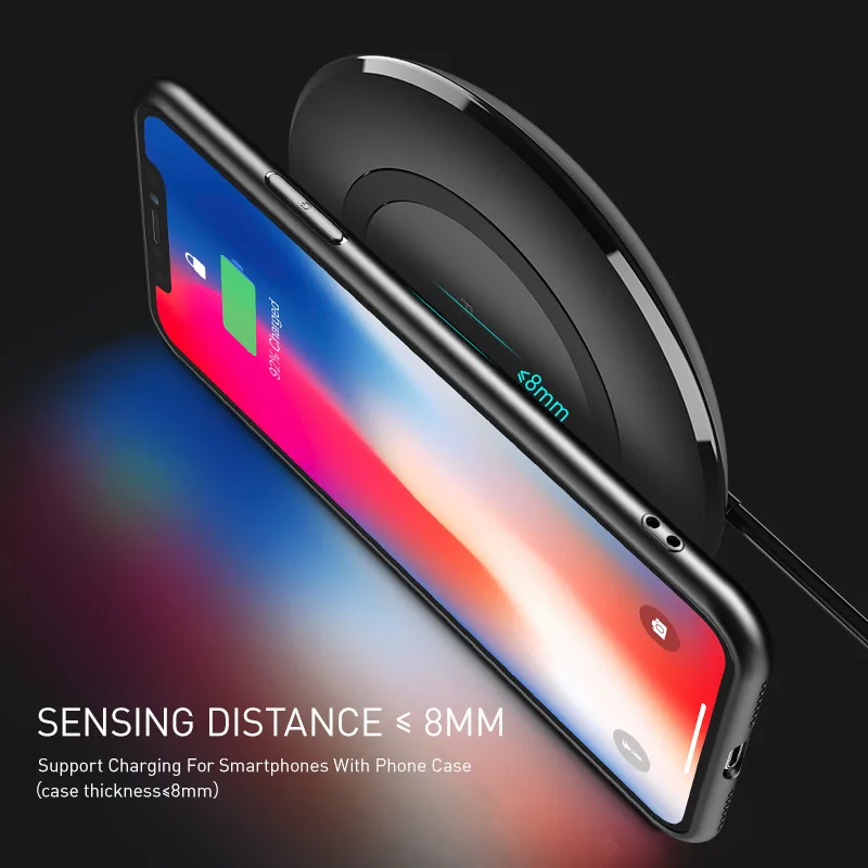 Qi Беспроводное зарядное устройство для iPhone X 8 10 зарядное устройство для Samsung Galaxy S8 S9 Plus Note 8 S6 S7 Edge держатель для смартфона