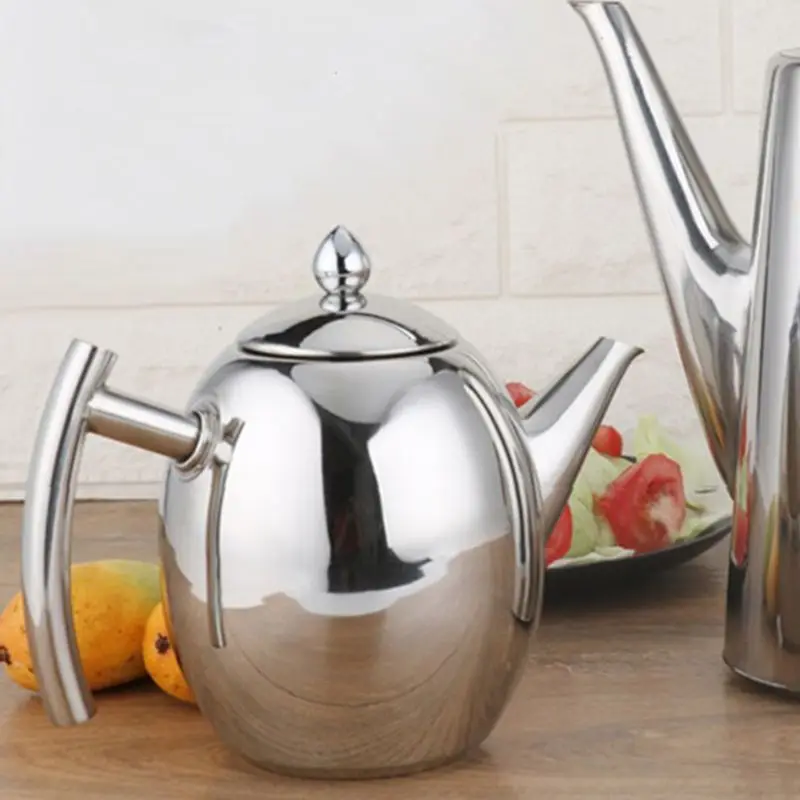 1000 мл Серебряный ватеркокер Met Zeef Rvs Theepot Fashion Duurzaam Koffie Koud водный горшок Thuis You инструмент