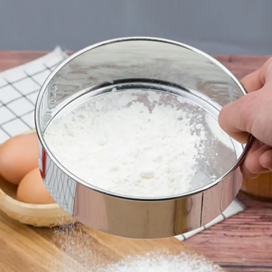 Сито для муки, Кухонное сито из нержавеющей стали, ручной антипригарный коврик, сито, фильтр для кухни, инструмент для приготовления выпечки, украшение торта