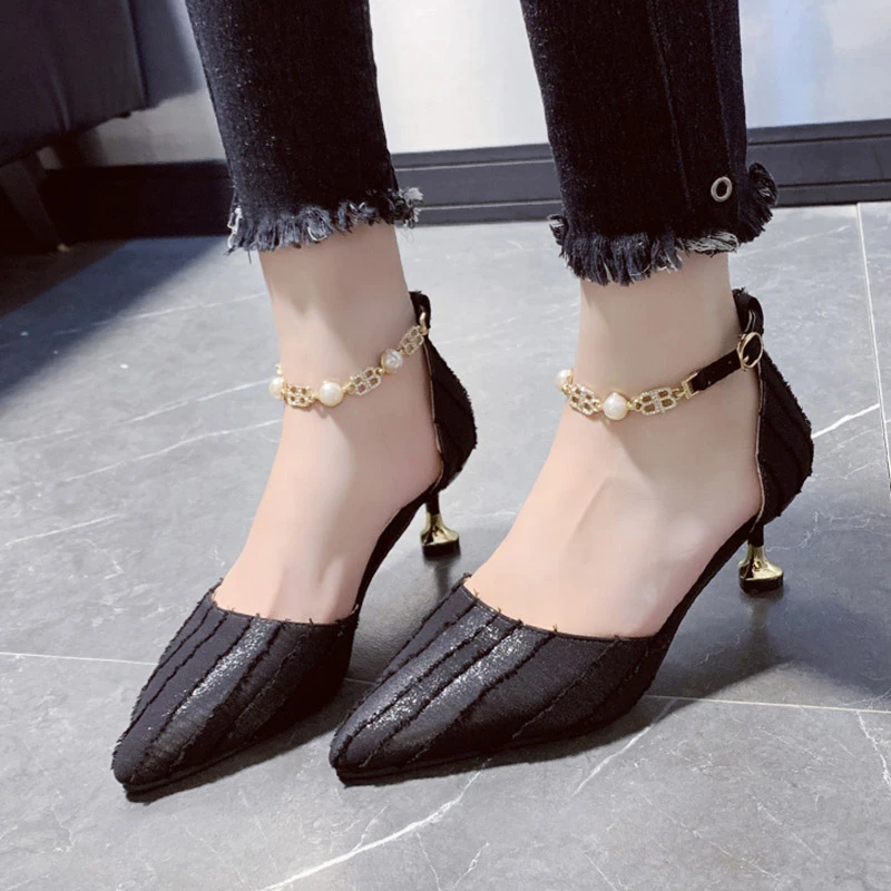 Zapatos de tacón bajo de talla grande 35 41 para mujer, deslizantes negros, zapatos básicos de tacón, zapatos náuticos para mujer, zapatos de de cuero, zapatos mujer 6155|Zapatos de