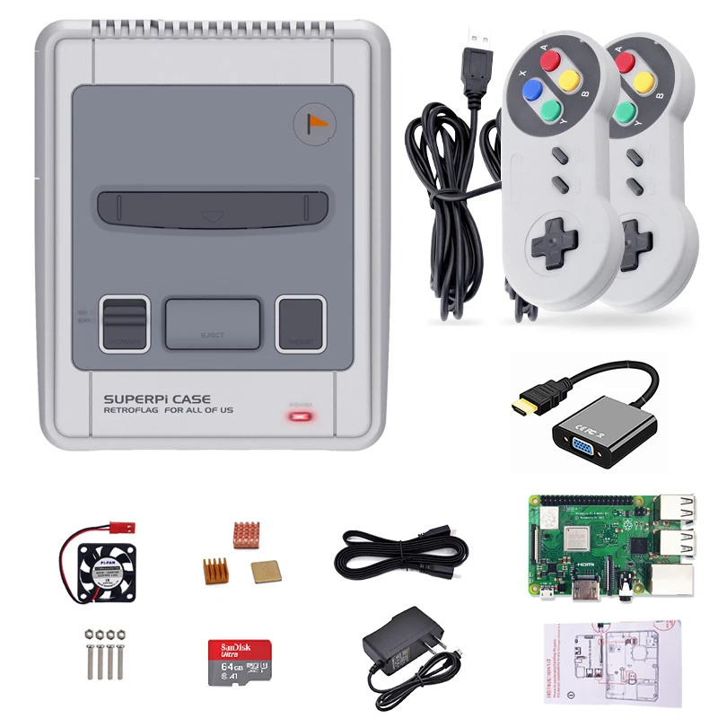 Retroflag SUPERPi Raspberry Pi 3B игровая консоль ТВ машина предустановка 15000 ретро игр с
